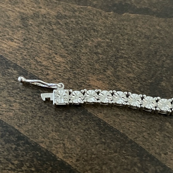 925 Sterling Silver Diamond Tennis Bracelet - Picture 8 of 10